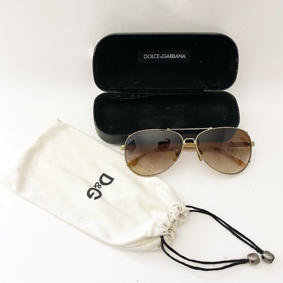 Dolce And Gabbana Pilot Aviator Beige Sunglasses Women's Fit 6047 w/Box & Bag - Picture 11 of 15